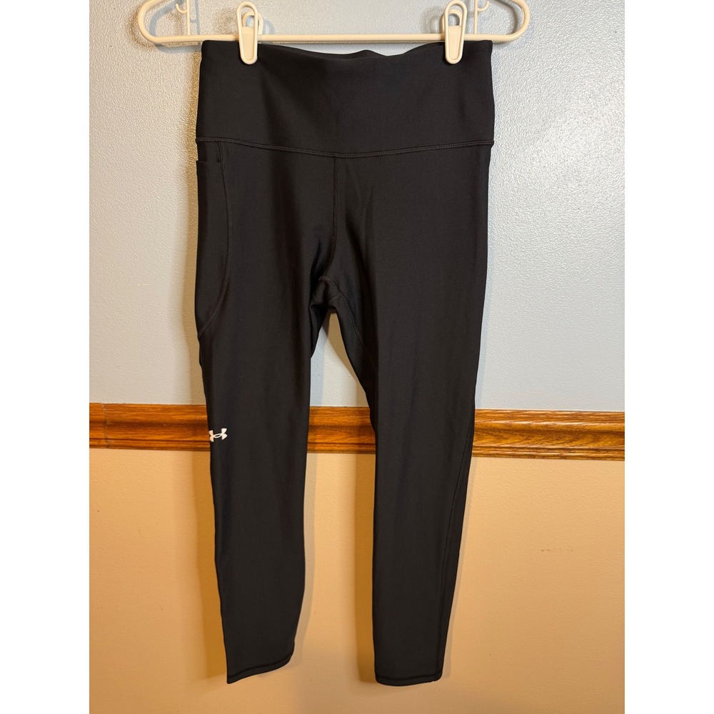 Under Armour HeatGear Compression Leggings Black High Rise Pocket Womens Medium